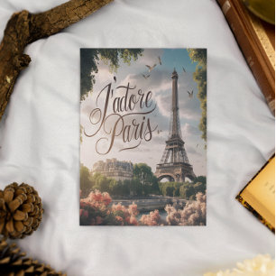 Parisisk solnedgång med Eiffel Torn Vykort
