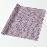Parisisk Vintage för lila och svart  Presentpapper<br><div class="desc">Chic Dsky lila och svart paris vintage typografi som omsluter papper.</div>
