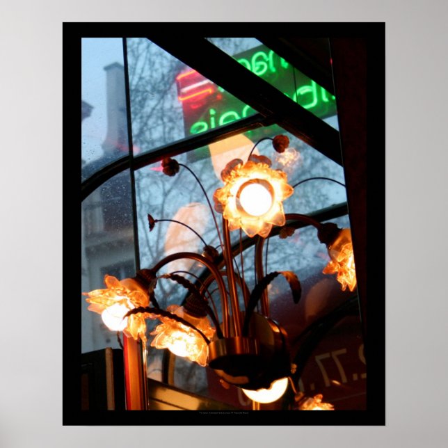 Parisiska atmosfärslyktor och reflexer Poster (Framsidan)