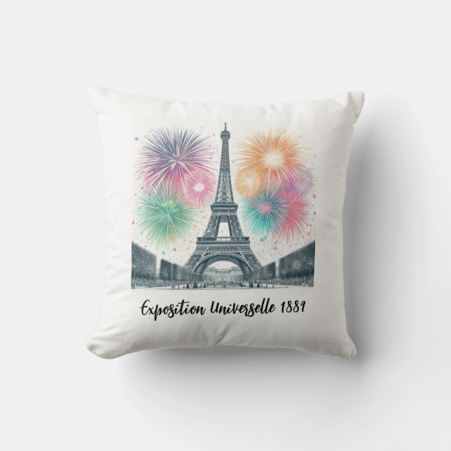 Parisiska drömmar: Eiffel Torn 1889 Cushion Kudde (Framsida)