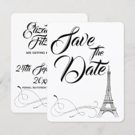 Parisiska klotter bröllop Save The Date Inbjudningar