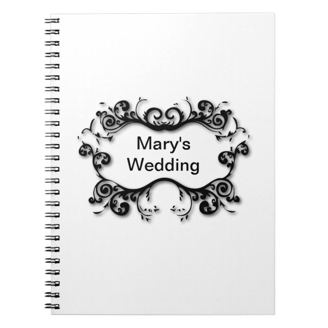 Parisiska Scrollsar din text Anteckningsbok Med Spiral (Framsidan)