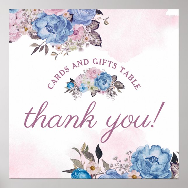 Parisiskt charmkort och gåvor Bröllop Bord-tecken Poster (Framsidan)