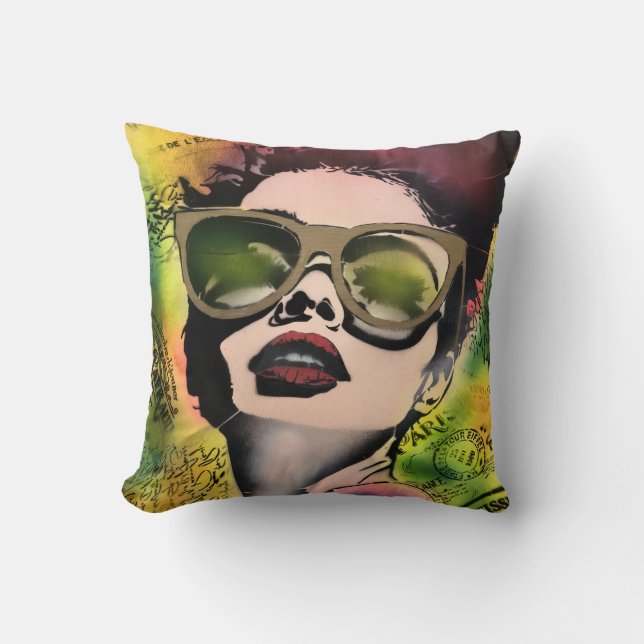Parisiskt Chic Pop Art Kuddslang Kudde (Framsida)
