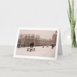 Parisiskt passerande genom hälsningskortet Snö Kort