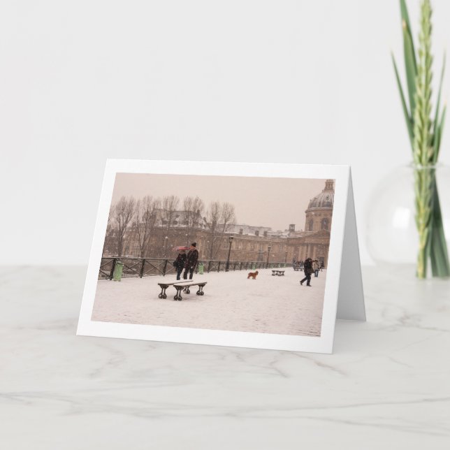 Parisiskt passerande genom hälsningskortet Snö Kort (Framsida)