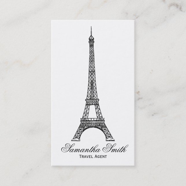 Parisiskt teme Eiffel Torn Travel Agent Visitkort (Framsida)