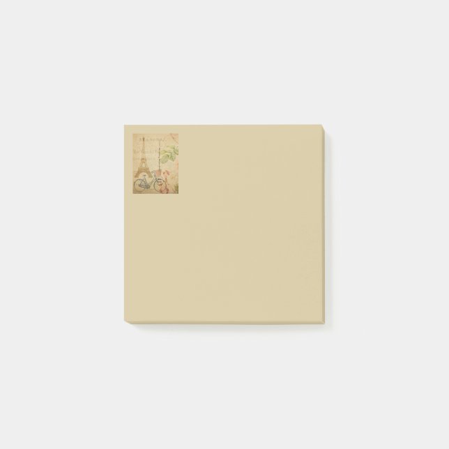Parisiskt Vintage Med Eiffeltornet Post-it Block (Framsida)