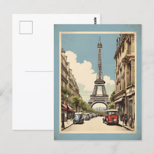 Parisiskt vintageaffisch vykort