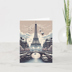 Parisiskt vinterelegans - Jul i staden Kort