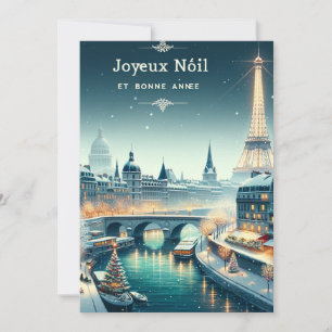 Parisiskt vinterelegans julkort