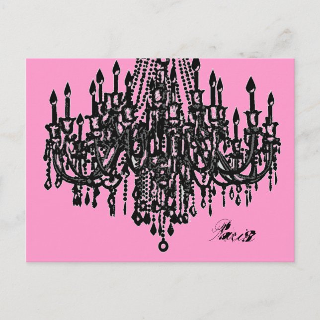Parisiskt vykort för chandelier (Framsida)