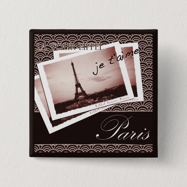 Parisiskt vykort knapp (Framsida)