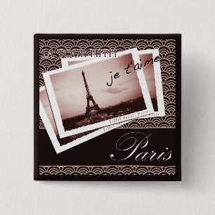 Parisiskt vykort knapp