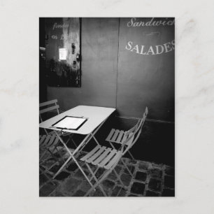 Pariskafé bord och stolar vykort
