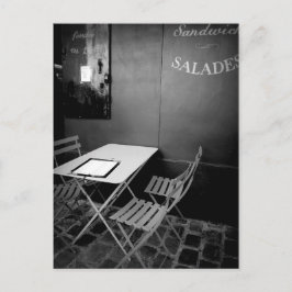 Pariskafé bord och stolar vykort