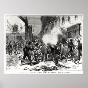 Pariskommunen: en barrikad i Issy Poster
