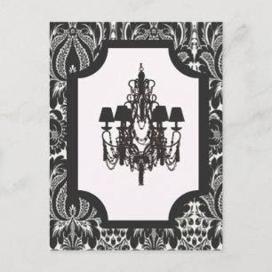 Pariskonst decodamm vintage svarta chandelier vykort