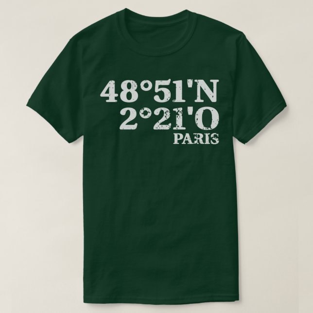 Pariskoordinater 4 t shirt (Design framsida)
