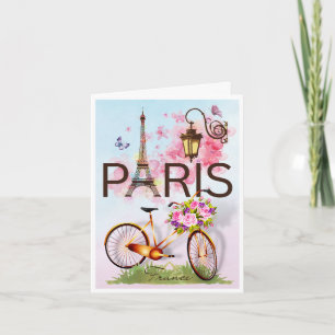 Parislampan för Frankrike Eiffel Torn-cykellampa, Anteckningskort