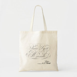 Parislion Marseille Spencerian Script Vintage Bag Tygkasse