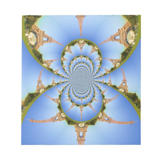 Parismagin: Geometric Eiffel Torn Design Anteckningsblock (Framsida)