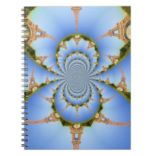 Parismagin: Geometric Eiffel Torn Design Anteckningsbok Med Spiral