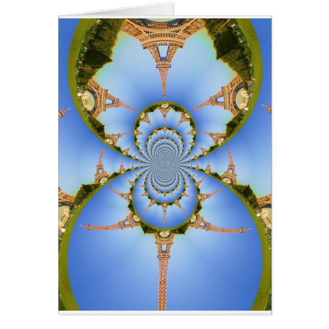 Parismagin: Geometric Eiffel Torn Design Hälsningskort (Framsidan)