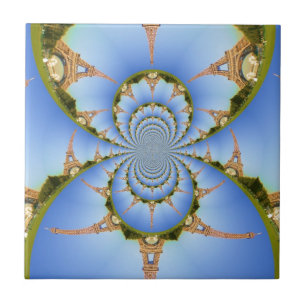 Parismagin: Geometric Eiffel Torn Design Kakelplatta