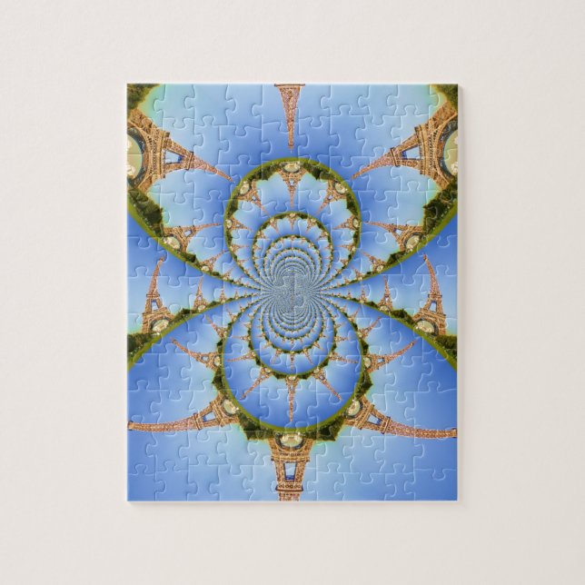 Parismagin: Geometric Eiffel Torn Design Pussel (Vertikal)