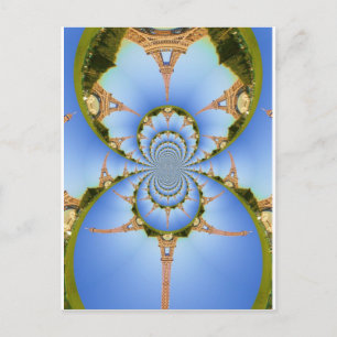 Parismagin: Geometric Eiffel Torn Design Vykort