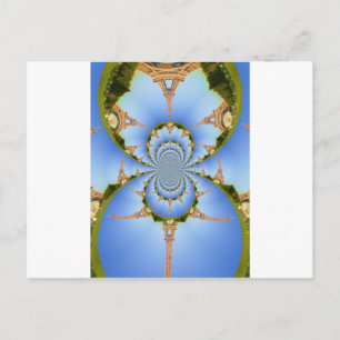 Parismagin: Geometrisk Eiffeltornsdesign Vykort