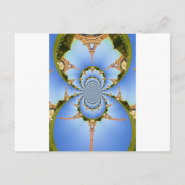 Parismagin: Geometrisk Eiffeltornsdesign Vykort
