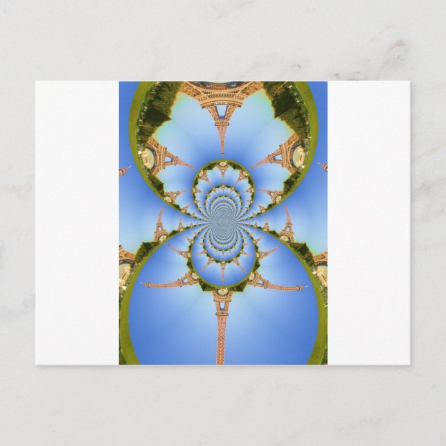 Parismagin: Geometrisk Eiffeltornsdesign Vykort (Framsida)