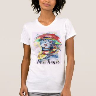 Parismålning av Frankrike Dramatic Woman T Shirt