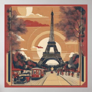 Parismålning vintage poster