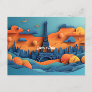 Parisresor med Pappra Quilling Travel Vykort