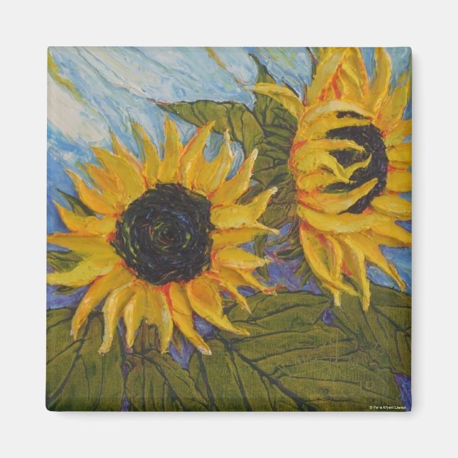 Pariss Gult Solrosolja Magnet (Framsidan)