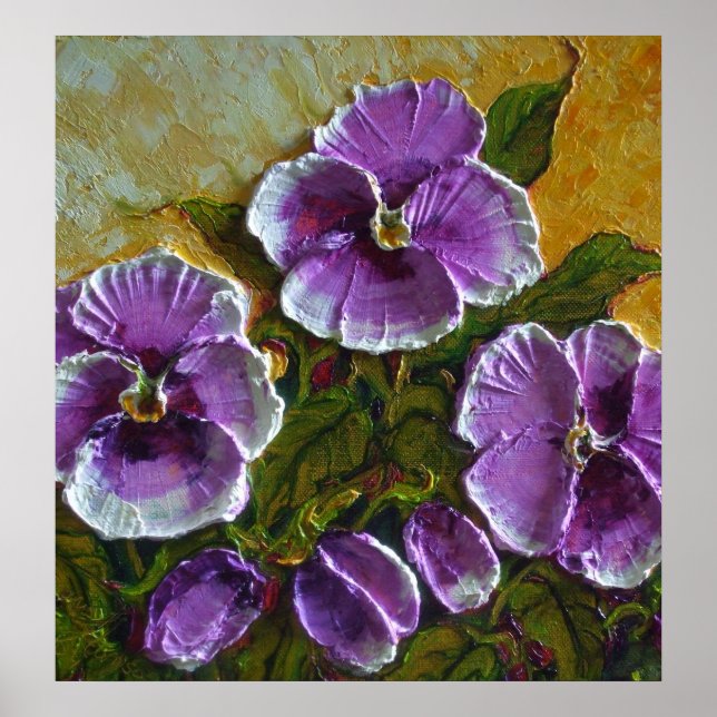 Pariss Lila Pansies Fine Art Poster (Framsidan)