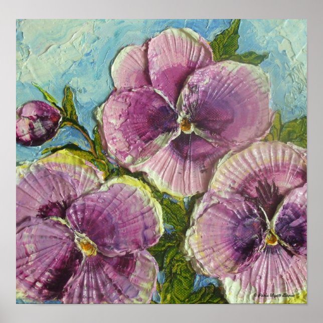 Pariss Lila Pansies Fine Art Poster (Framsidan)