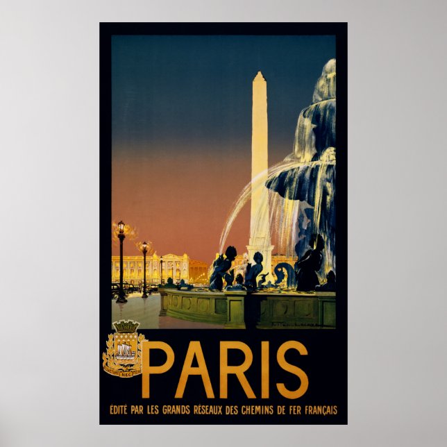 Pariss reseaffisch för Fransk järnvägsnät Poster (Framsidan)
