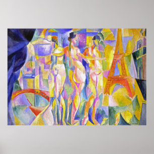 Parisstaden av Robert Delaunay - Abstrakt Art Poster