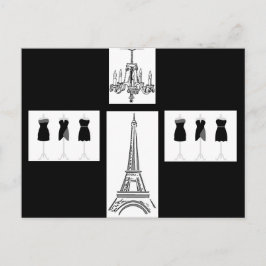 Parisstaden Light Eiffel Torn Fransk Postcard Vykort