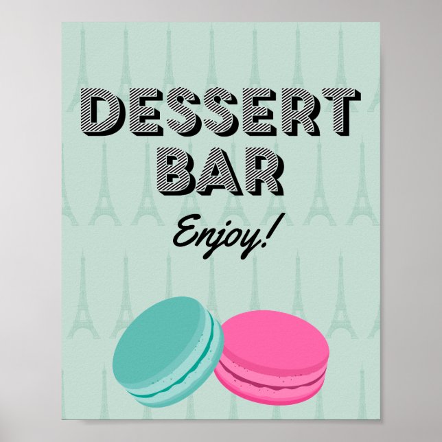 Paristemat Födelsedag Dessert Pub Poster tecken (Framsidan)