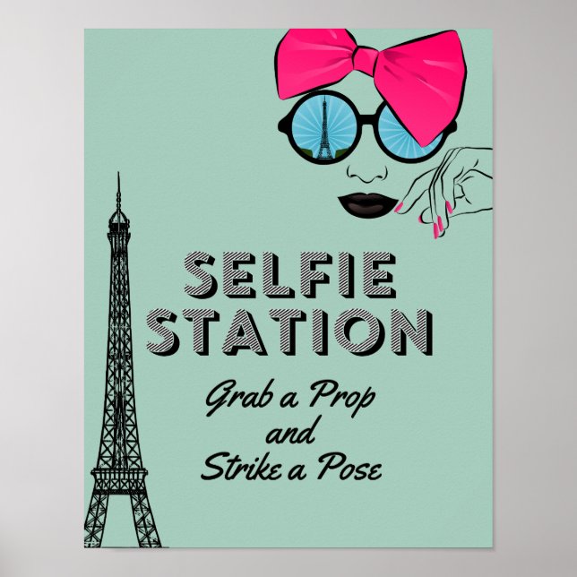 Paristeme Selfie Station Birthday Poster signatur (Framsidan)