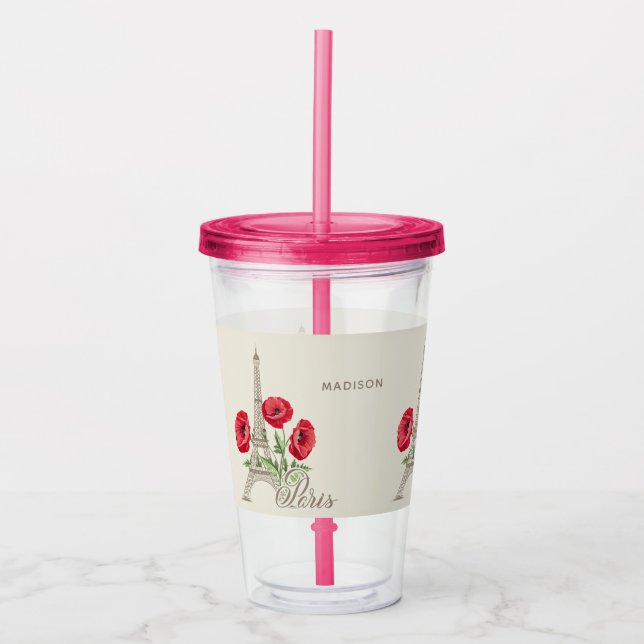 Paristisk Frankrike-namnstumlare Take Away Mugg (Framsida)