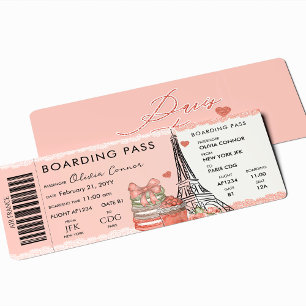 Paristisk överraskningsboardingkortsvacering Gift  Inbjudningar