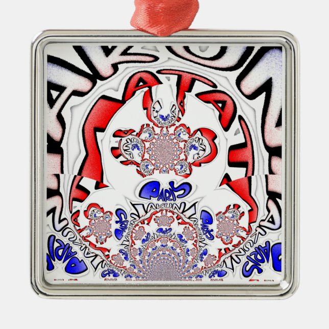 Paristisk vacker fantastisk-textoffertdesign julgransprydnad metall (Framsidan)