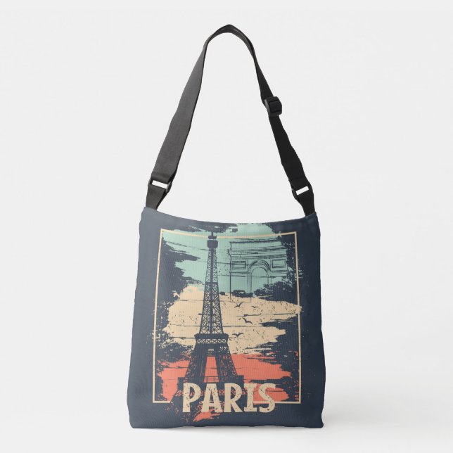Paristypografi: abstrakt Eiffel poster. Axelväska (Framsida)
