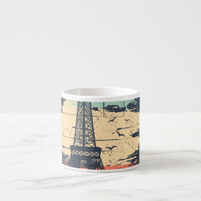 Paristypografi: abstrakt Eiffel poster. Espressomugg (Framsidan)